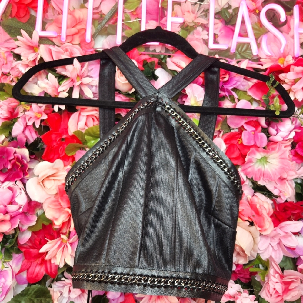 Leather & Chain Top